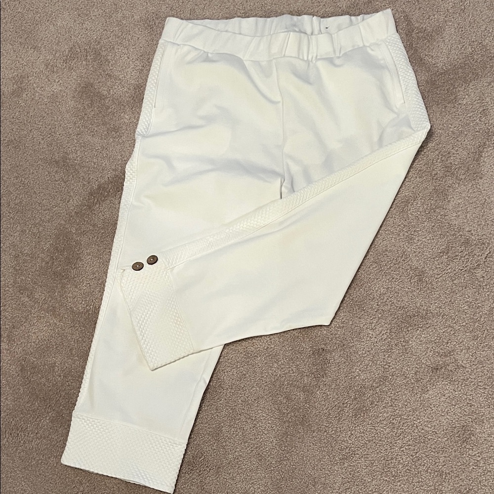 Soft Surroundings White Cotton Ankle Pants, NWOT, L